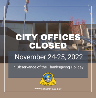 City Office Closed Nov 24-25 2022 in observance of Thanksgiving 