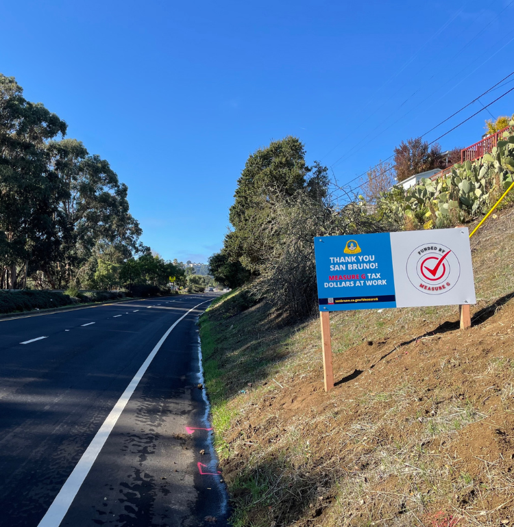 Image of Measure G Sign on Road