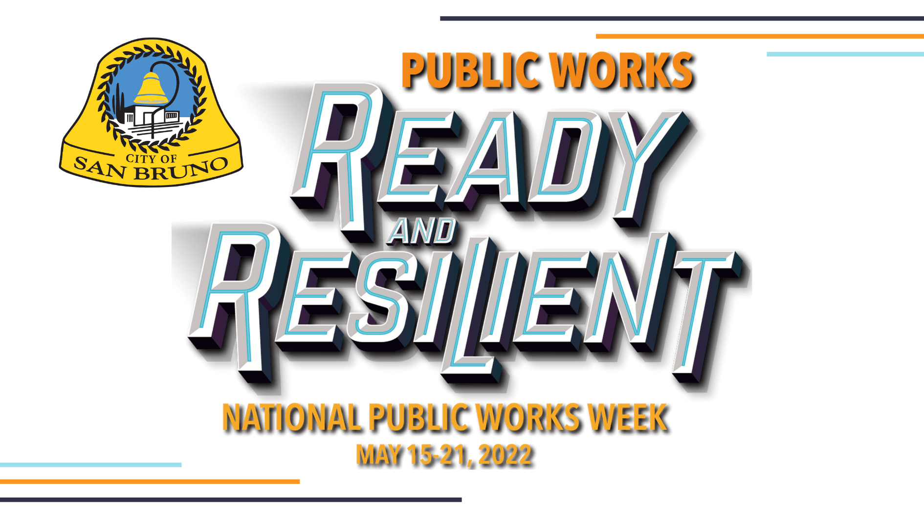 public works week logo, ready and resilient